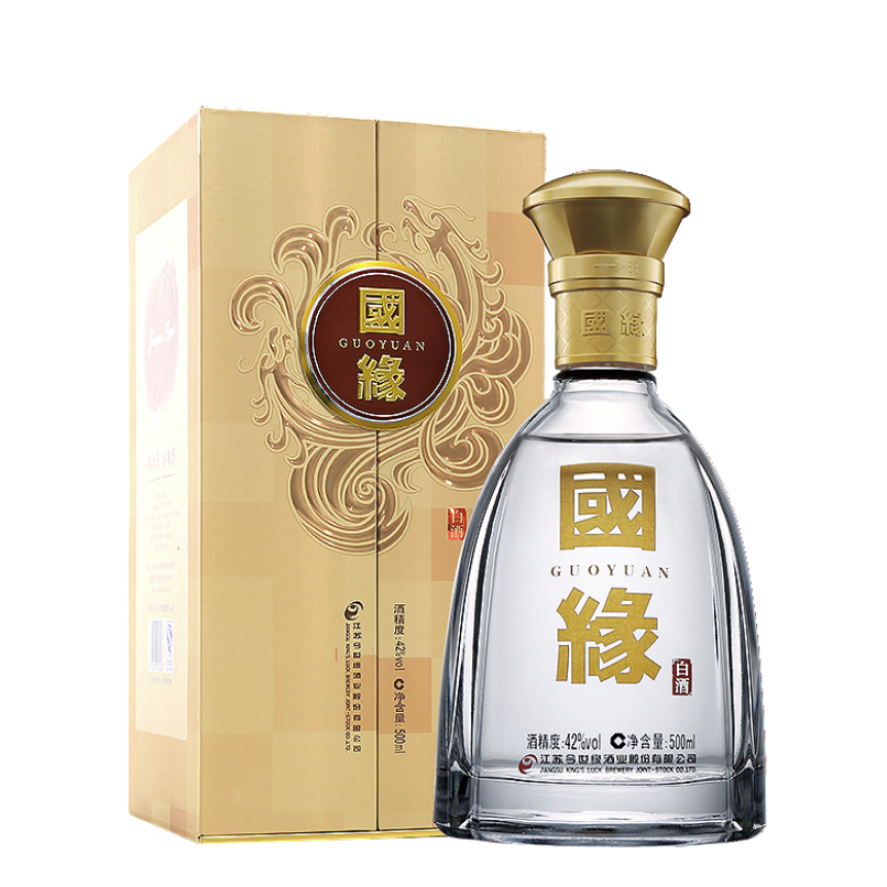 今世缘 国缘对开 柔雅型白酒 42度 500ml*6瓶 整箱装 265元