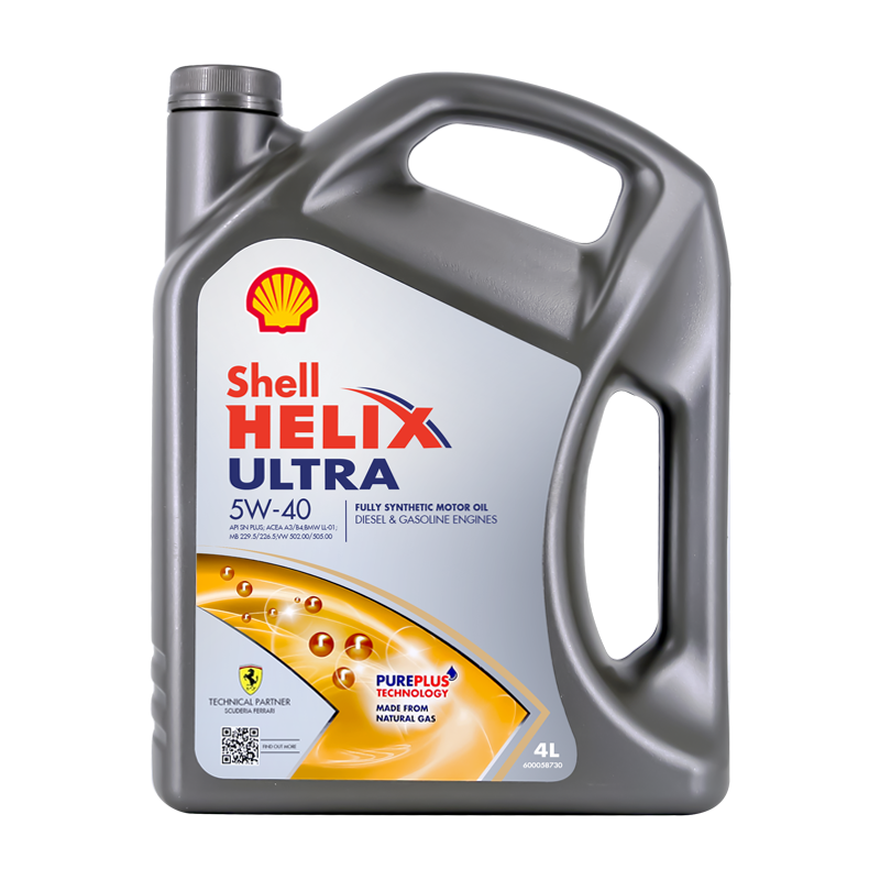 PLUS会员：Shell 壳牌 HELIX ULTRA系列 超凡灰喜力 5W-40 SN PLUS级 全合成机油 4L 欧