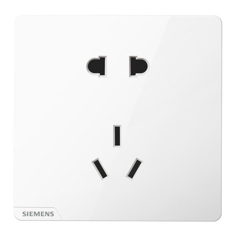 西门子 SIEMENS 开关插座面板 10A正五孔插座 86型二三插暗装墙壁插座 皓彩雅