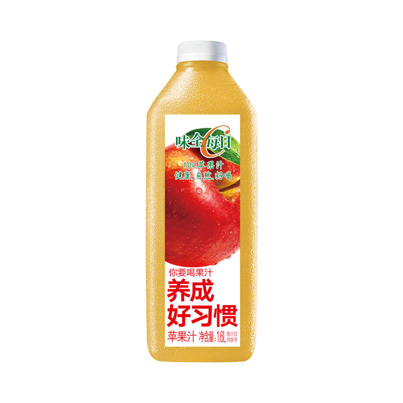 WEICHUAN 味全 每日C苹果汁 1600ml 100﹪果汁*4件 （赠2瓶） 67.98元，折16.99元/件
