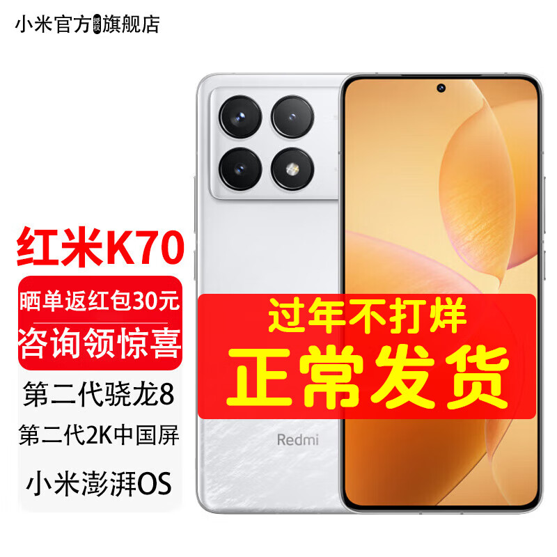 Xiaomi 小米 三期免息神价红米K70 Redmi5G手机 晴雪-16+512GB 专属 2541.75元（需用