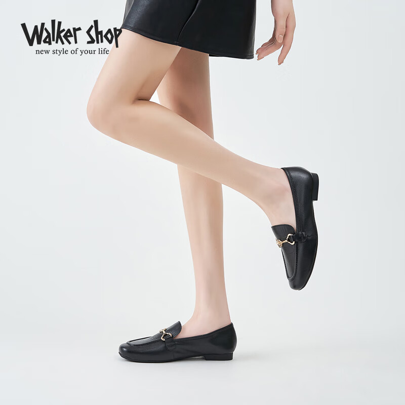 Walker Shop 奥卡索 女鞋春夏款浅口单鞋女士低跟休闲鞋女D141068 黑色 37 299元