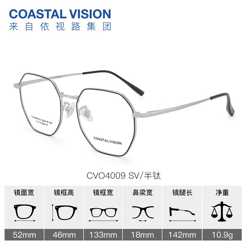 essilor 依视路 钻晶膜御 高清耐磨防蓝光 镜框 + 1.60折射率*现片2 387.58元（需