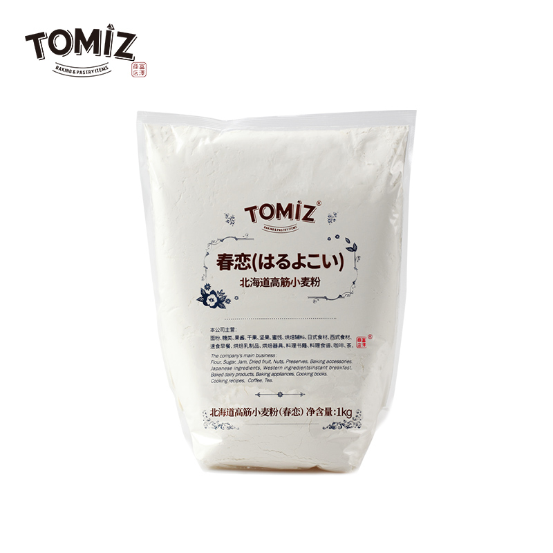 TOMIZ 富泽商店春恋北海道高筋小麦粉1kg烘焙面包高筋面粉进口原料 58.48元