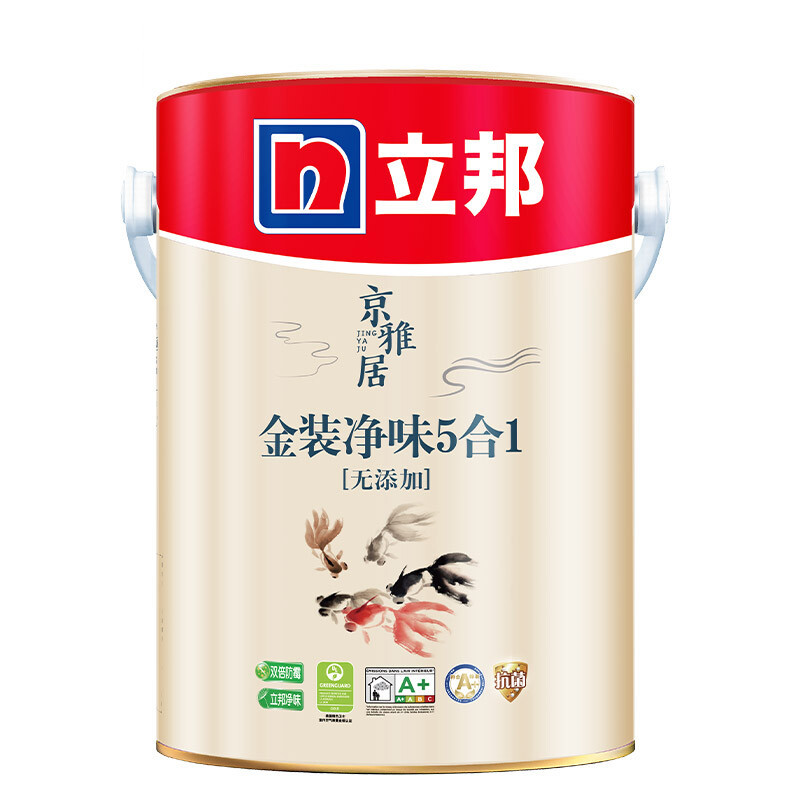 立邦 京雅居 金装净味5合1乳胶漆 5L 白漆款 229元