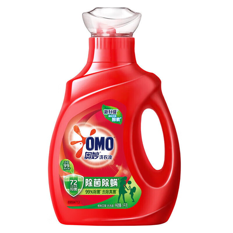 奥妙 洗衣液桉树艾草香长效抑菌除菌除螨去污洁净家用机洗手洗实惠装 除