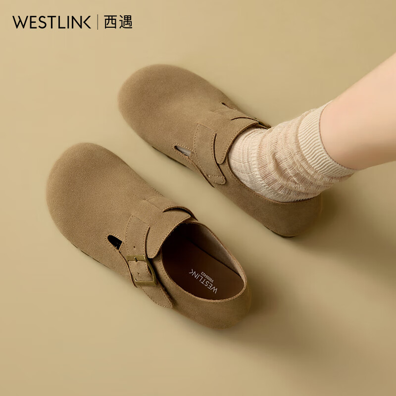 西遇 松弛感穿搭 百搭软底全包勃肯鞋 V0066397A 79.5元