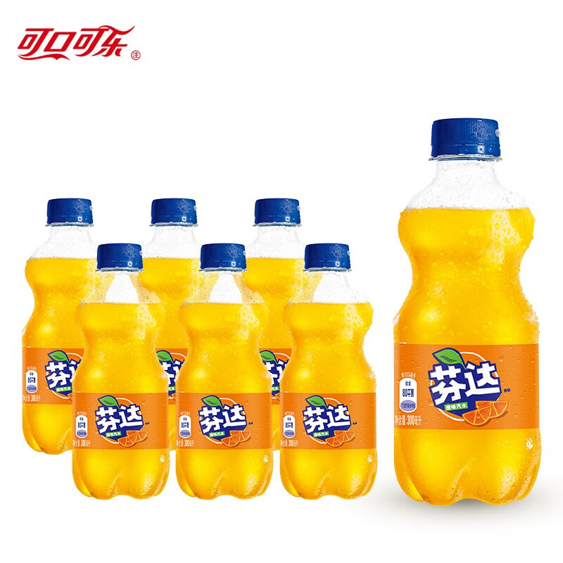 Fanta 芬达 可口可乐（Coca-Cola）300ml碳酸饮料迷你mini小瓶装汽水饮品 芬达300ml