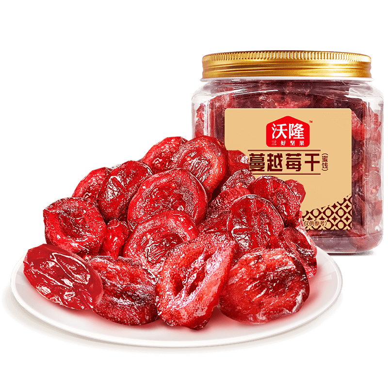 沃隆 烘焙蜜饯水果干 优质蔓越莓干140g/罐 9.9元/件，拍3