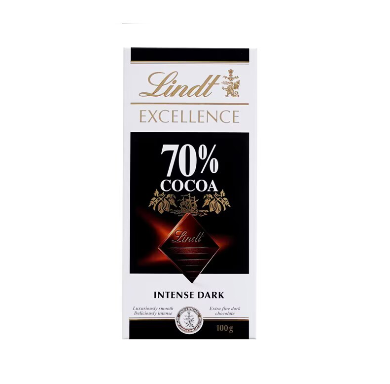 Lindt 瑞士莲 特醇可可黑巧克力排装100g*2 32元