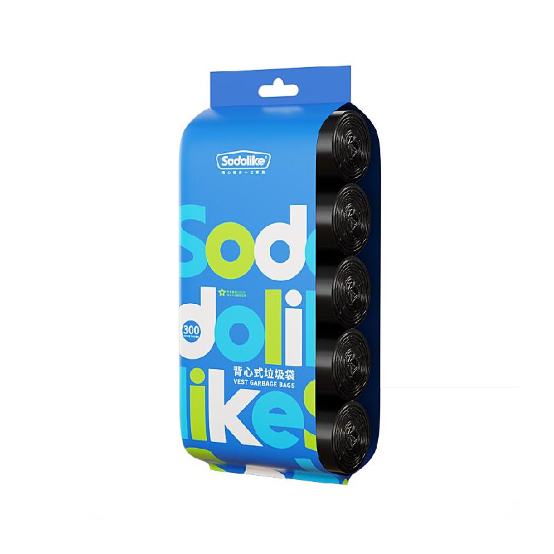 SODOLIKE 尚岛宜家 垃圾袋家用手提式加厚背心厨房办公室塑料袋300只实惠装 6.