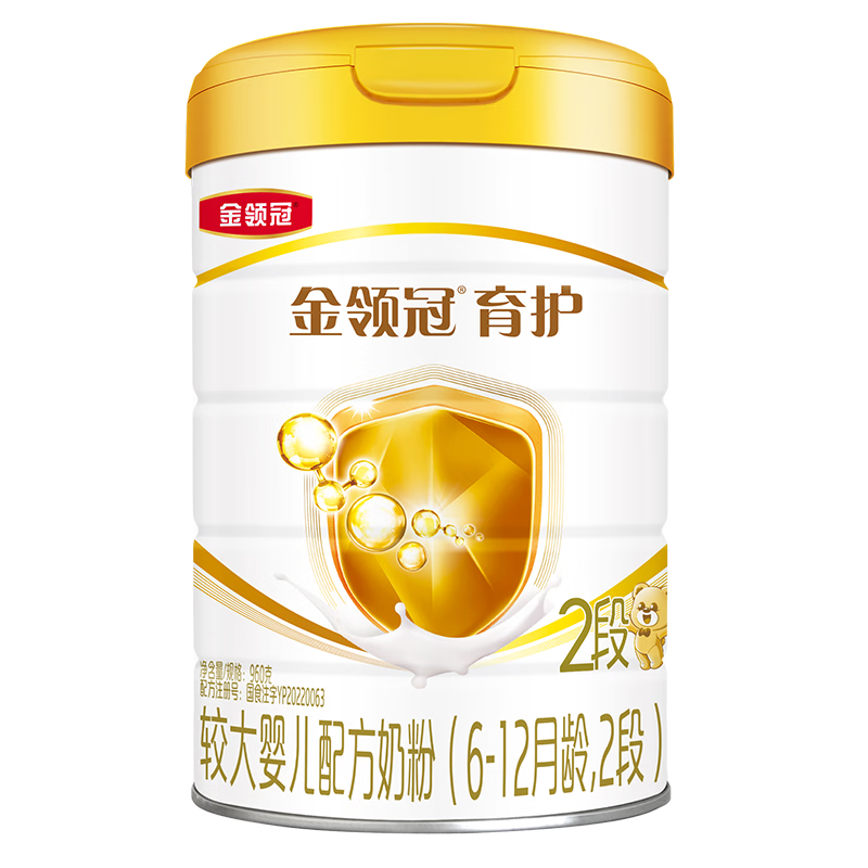 yili 伊利 奶粉金领冠2段育护系列 较大婴儿配方 960g*6罐装 777.42元 包邮（合12