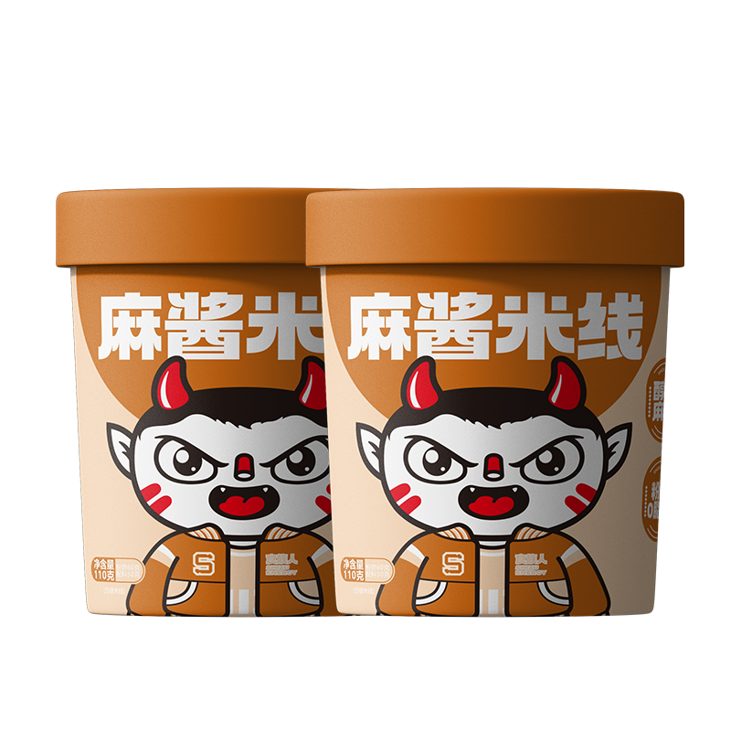 移动端：食族人 麻酱米线 124g*2桶装 11.6元（淘金币可抵0.6元起）