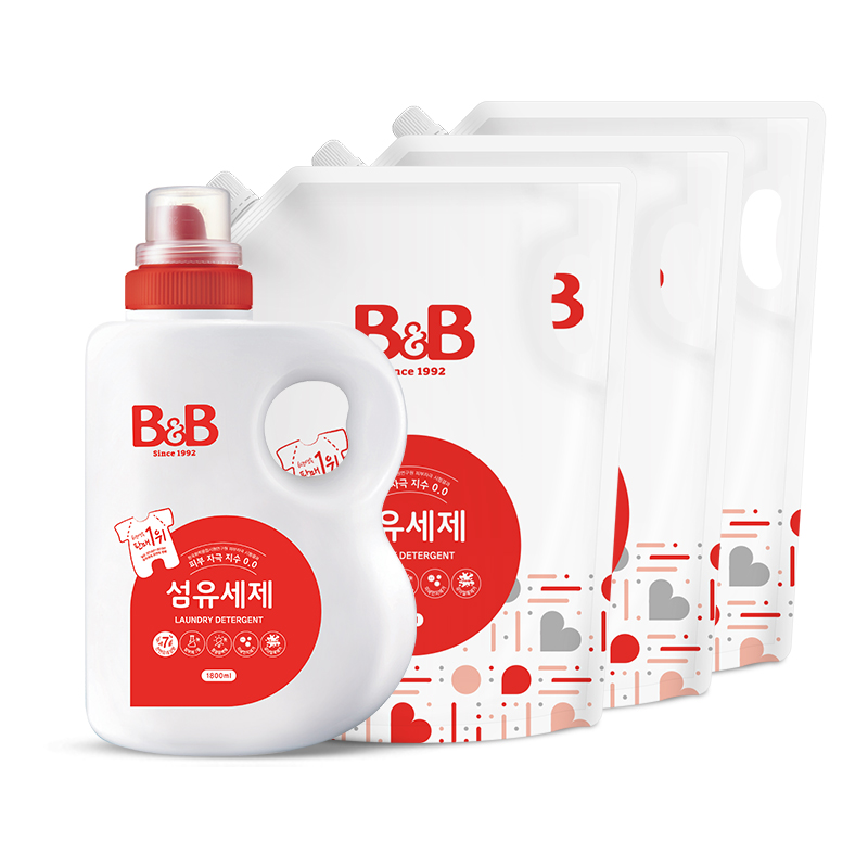 B&B 保宁 韩国B&B保宁进口天然幼儿宝宝专用洗衣液1800ml+2100ml*3 156.63元（需用