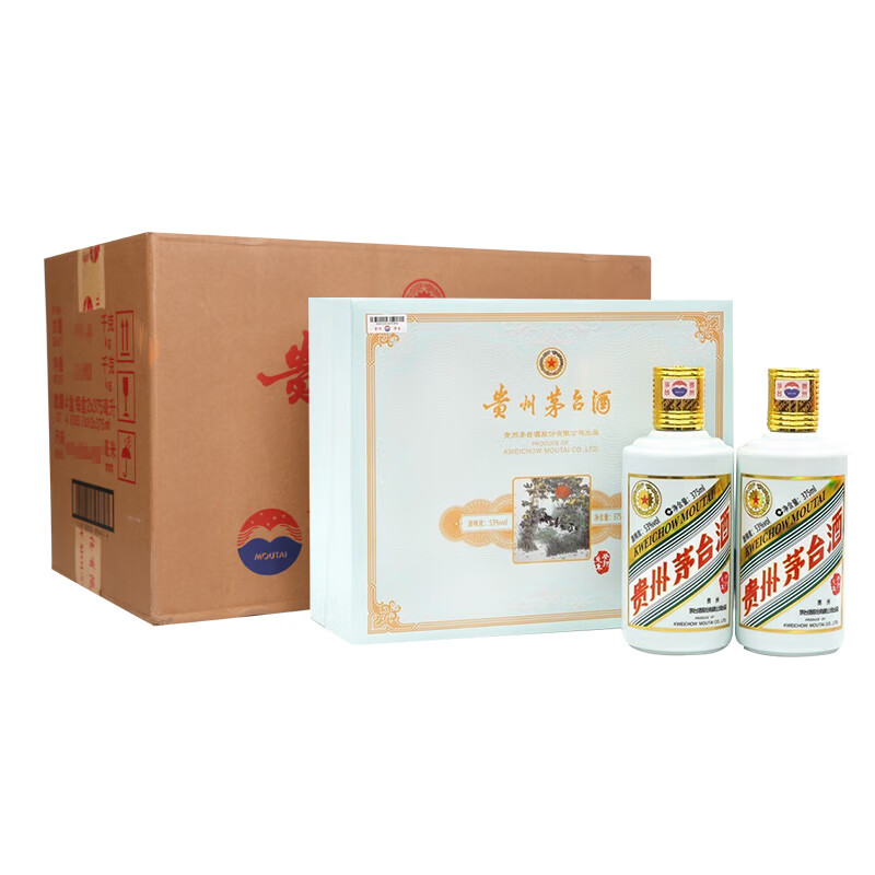 移动端、京东百亿补贴：MOUTAI 茅台 生肖纪念 53度 酱香型白酒 375ml*2瓶*4盒 15