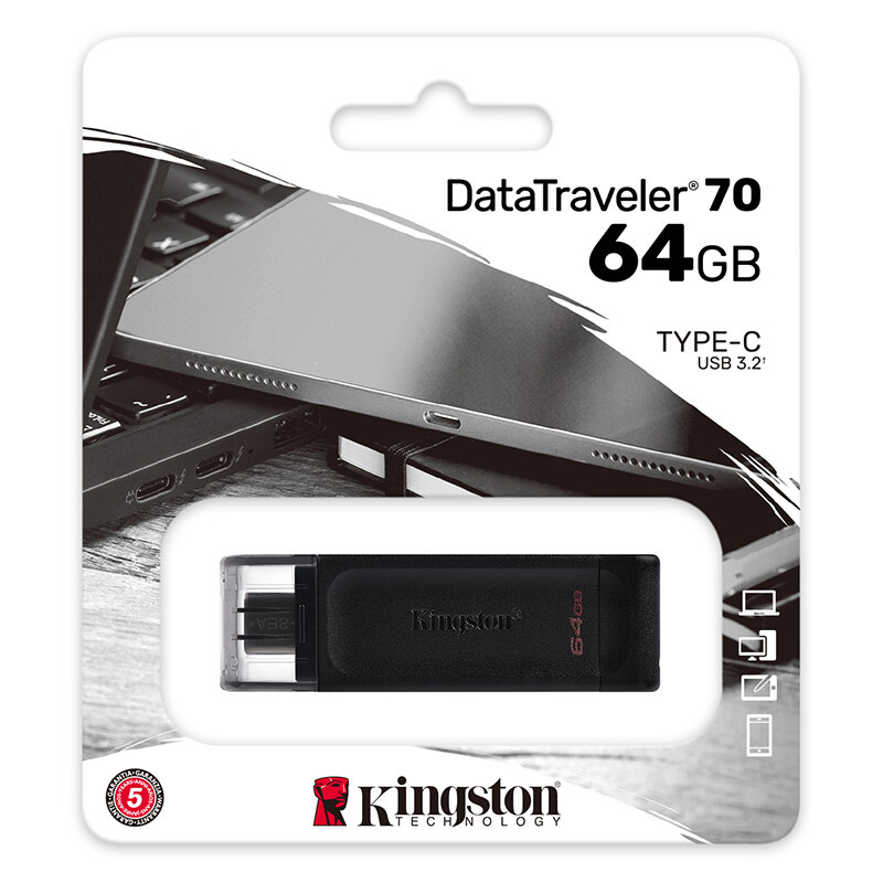 Kingston 金士顿 USB3.2 Gen1 U盘 黑色 64GB Type-C 26.74元