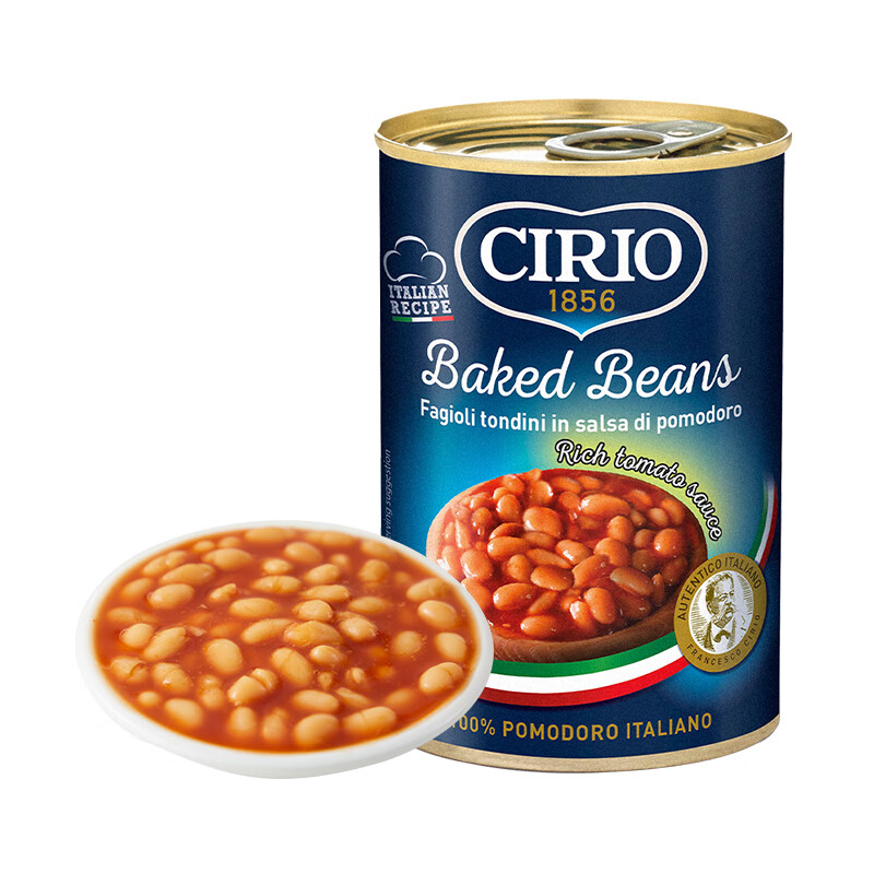 CIRIO 茄意欧 茄汁焗豆 罐头420g 即食西餐配菜黄豆芸豆 意大利原装进口 18.9元