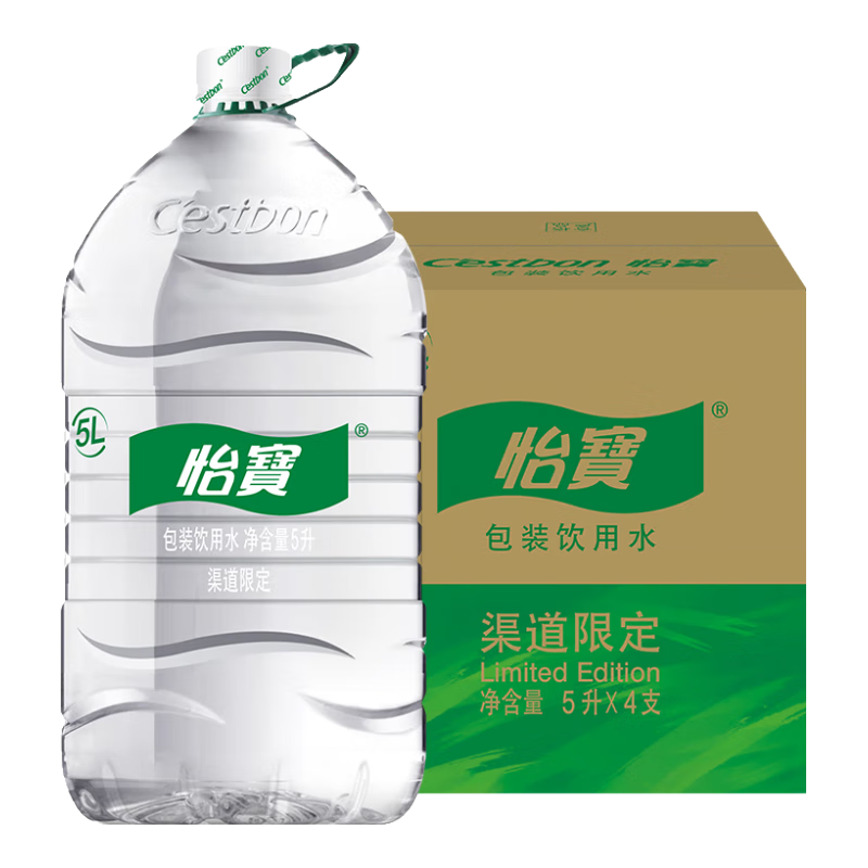 怡宝 天然水包装饮用水5L*4瓶 整箱装 21.8元（需用券）