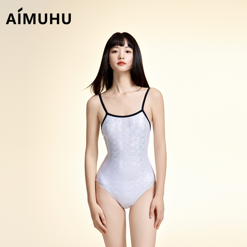 Aimuhu 艾慕狐 竞技泳衣 月光白单交叉 93元