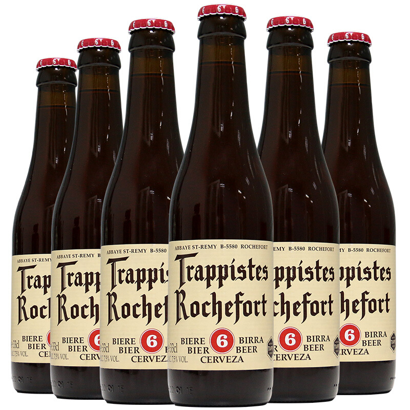 PLUS会员：Trappistes Rochefort 罗斯福 6号 修道院双料啤酒 330ml*6瓶 54.84元（需凑