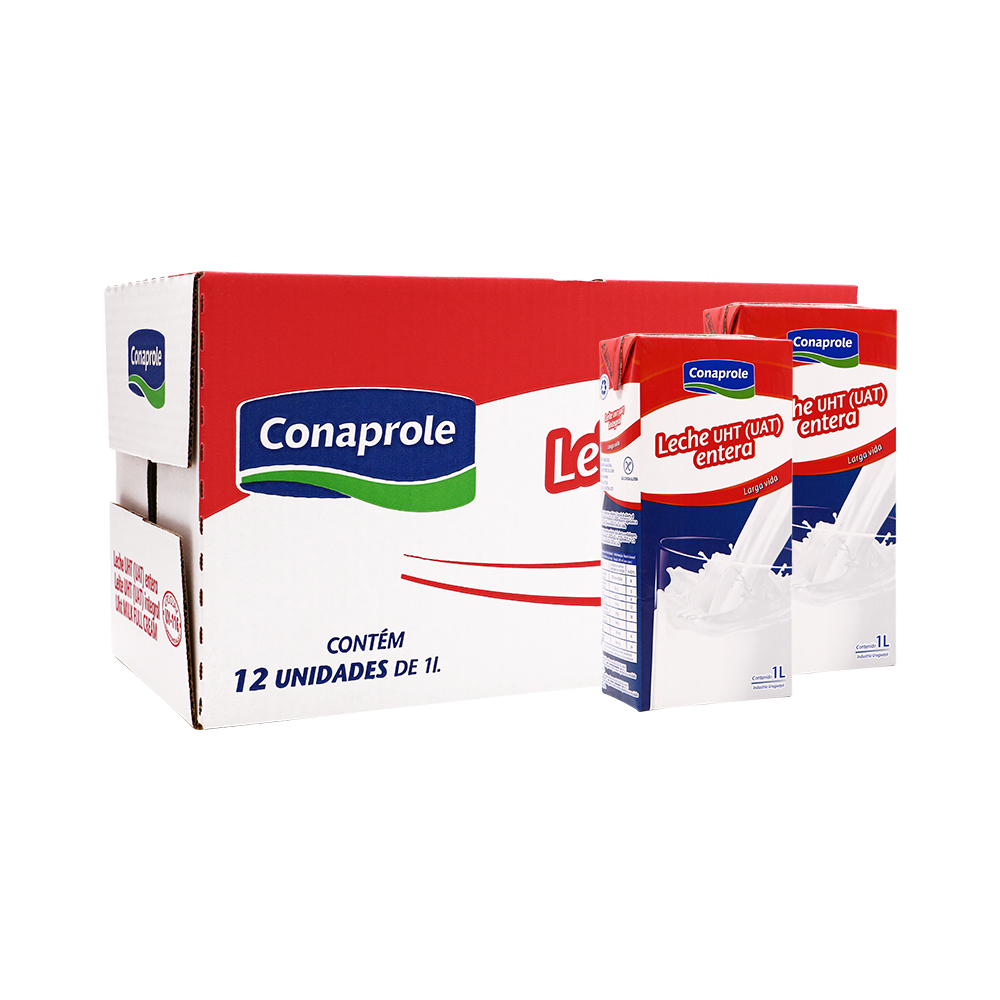 Conaprole 卡贝乐 科拿（Conaprole）全脂纯牛奶 乌拉圭进口3.4g优质乳蛋白 1L*12整箱早餐奶 84.55元