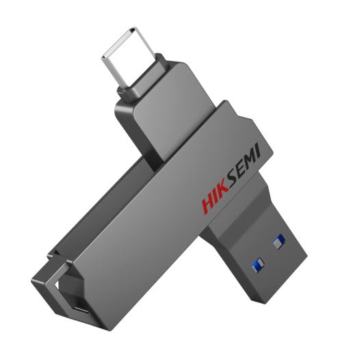 14日20点、PLUS会员：HIKVISION 海康威视 X307C USB 3.1 U盘 灰色 128GB USB-A/Type-C双口 