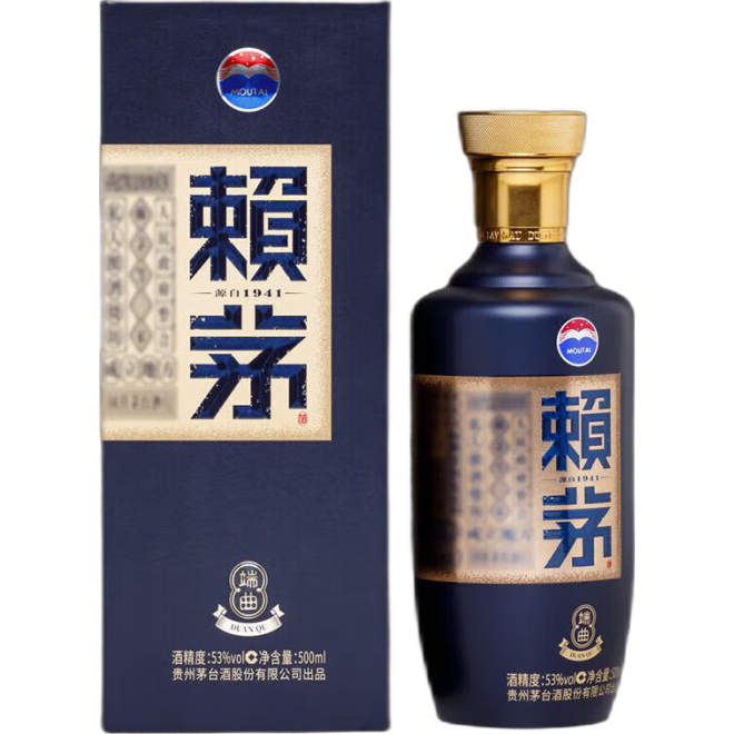 赖茅 端曲2.0 酱香型白酒 53度 500mL 210.9元