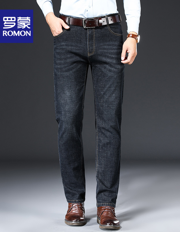 罗蒙 长绒棉直筒牛仔裤 35.65元 - 线报酷