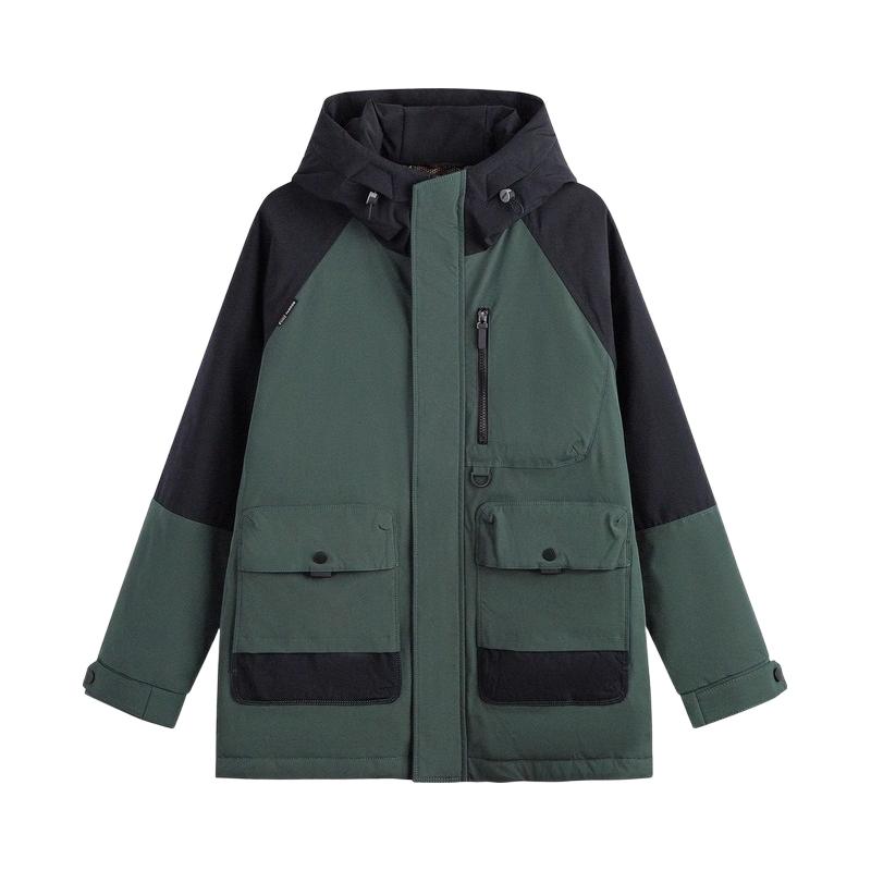 GXG 男装 撞色拼接户外羽绒服男士连帽保暖羽绒服外套 243元