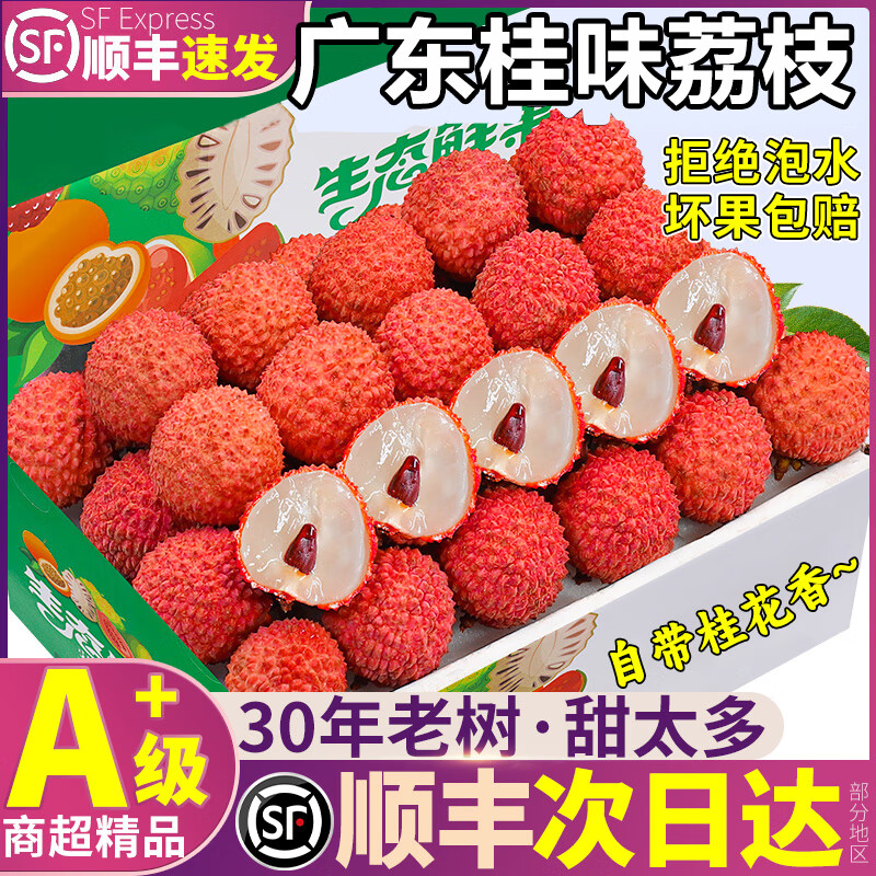 粤迎 广东桂味荔枝 A+级精选果 5斤分享装 89.9元（需用券）