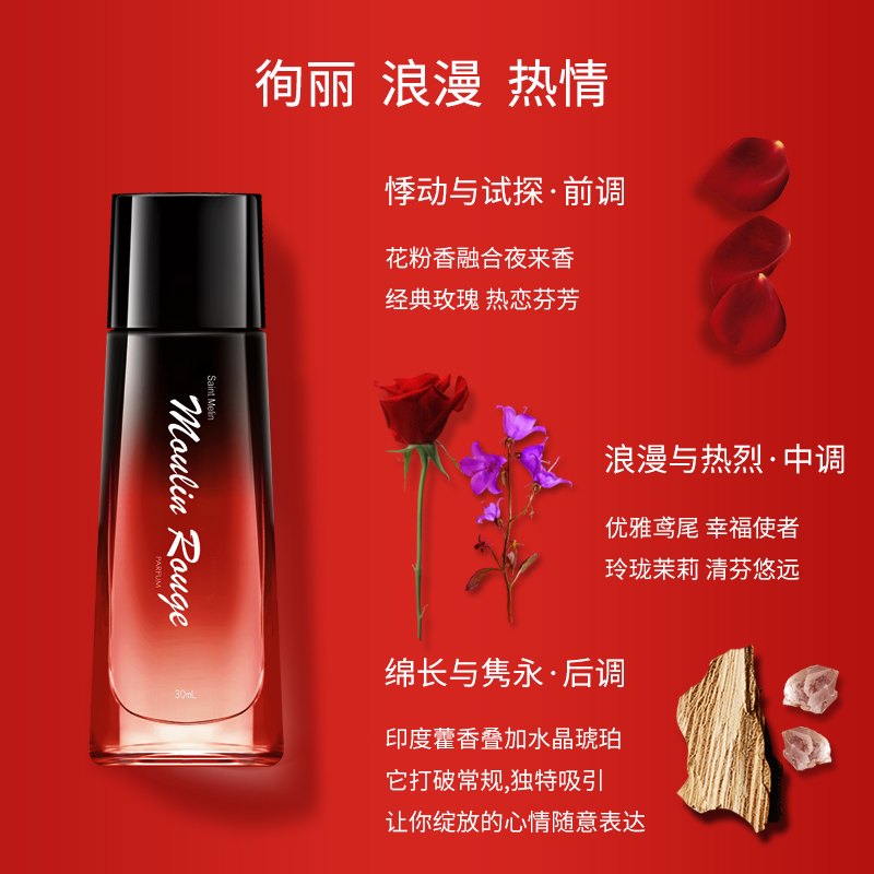 Saint Melin 圣美伦 女士红磨坊香水 花香调30ml 49元（需用券）