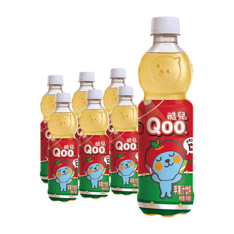 可口可乐 美汁源酷儿 苹果汁450ml*6瓶 仅1.98元/瓶（共11.9元）
