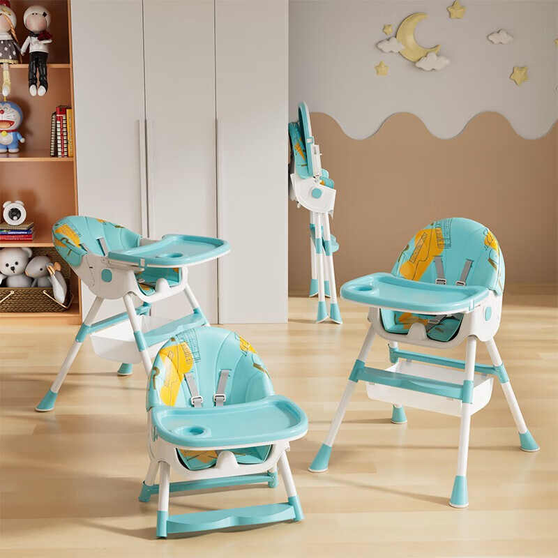 BABYALAN 宝宝餐椅多功能可折叠儿童餐椅婴儿吃饭餐桌椅便携式可躺 可躺餐椅