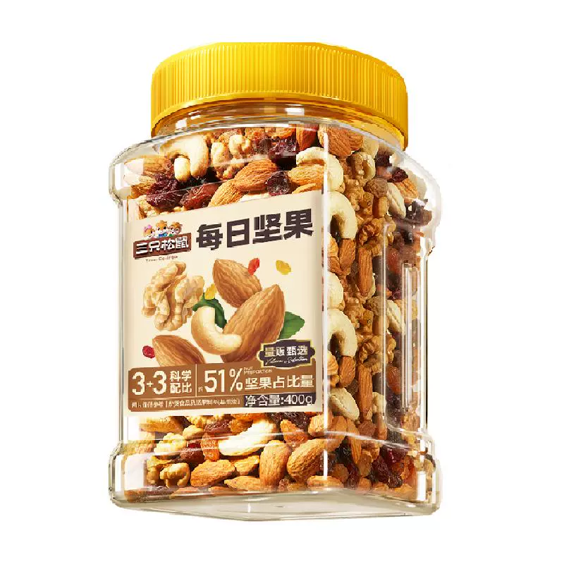 三只松鼠 每日坚果量贩 380g*1罐 ￥15.96