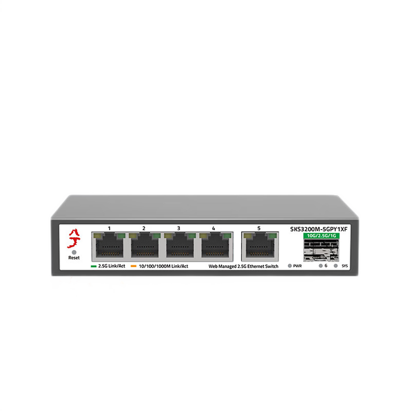 plus:兮克SKS3200M-5GPY1XF轻管理网管交换机支持VLAN隔离5个2.5G电口+1个10G光口支