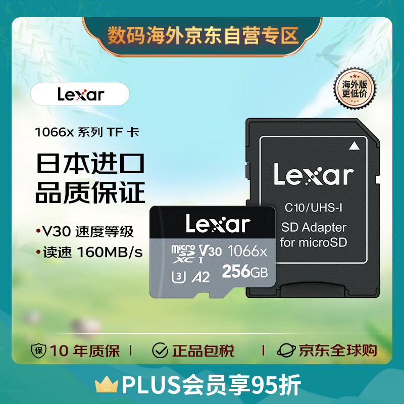 雷克沙 256GB TF（MicroSD）存储卡 V30 读160MB/s 无人机运动相机内存卡 4K超清（10