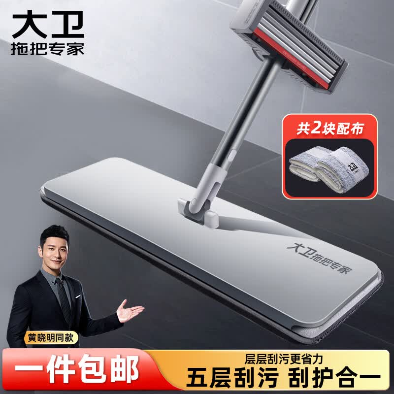 大卫 平板拖把40cm杆长133cm2布加厚三层大拖布P12免手洗5层刮污 54.76元 - 线报酷