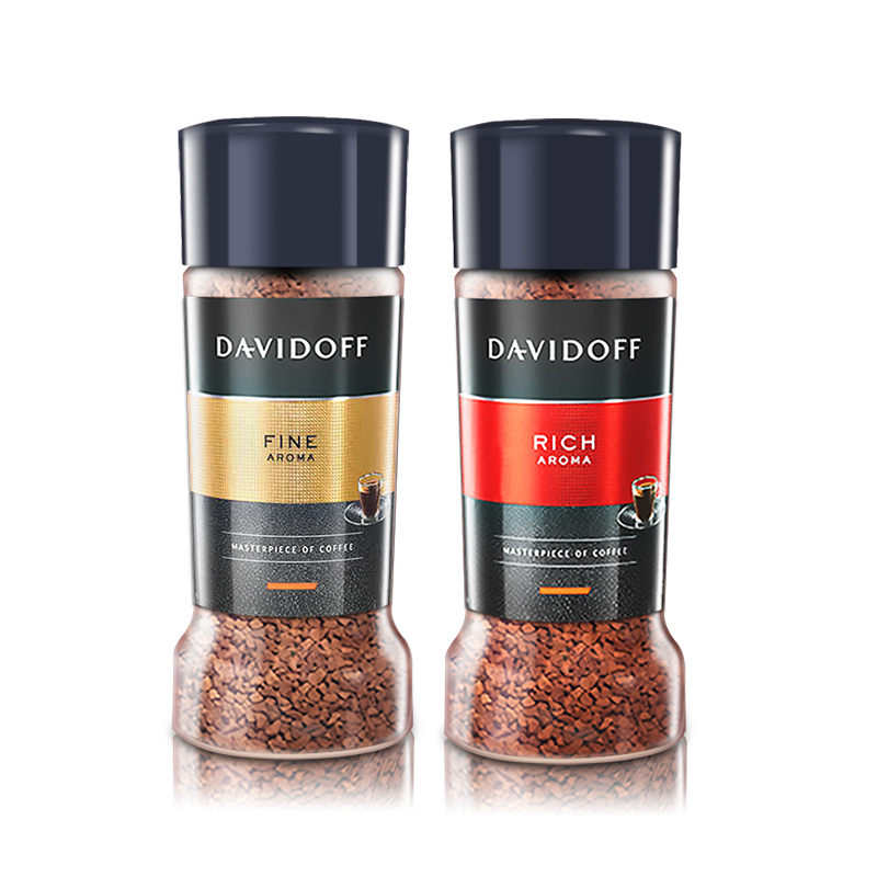 DAVIDOFF 临期 Davidoff大卫杜夫黑咖啡组合200g柔和+香浓型黑咖啡无糖低脂 40元