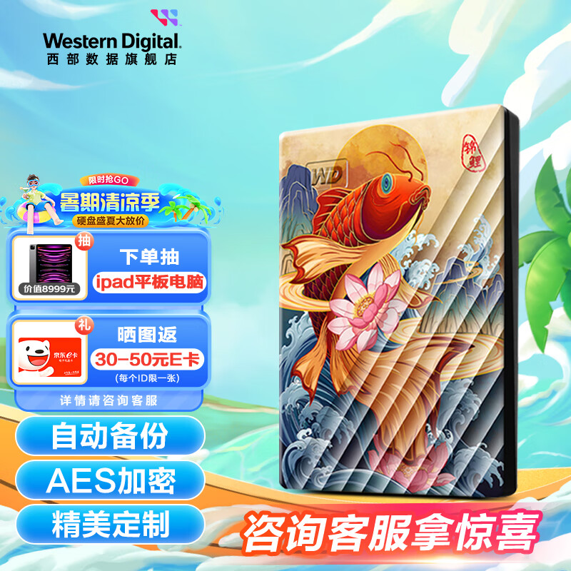 西部数据 WD）2.5英寸移动硬盘 电脑安卓手机兼容ios 中国风外接外置机械硬