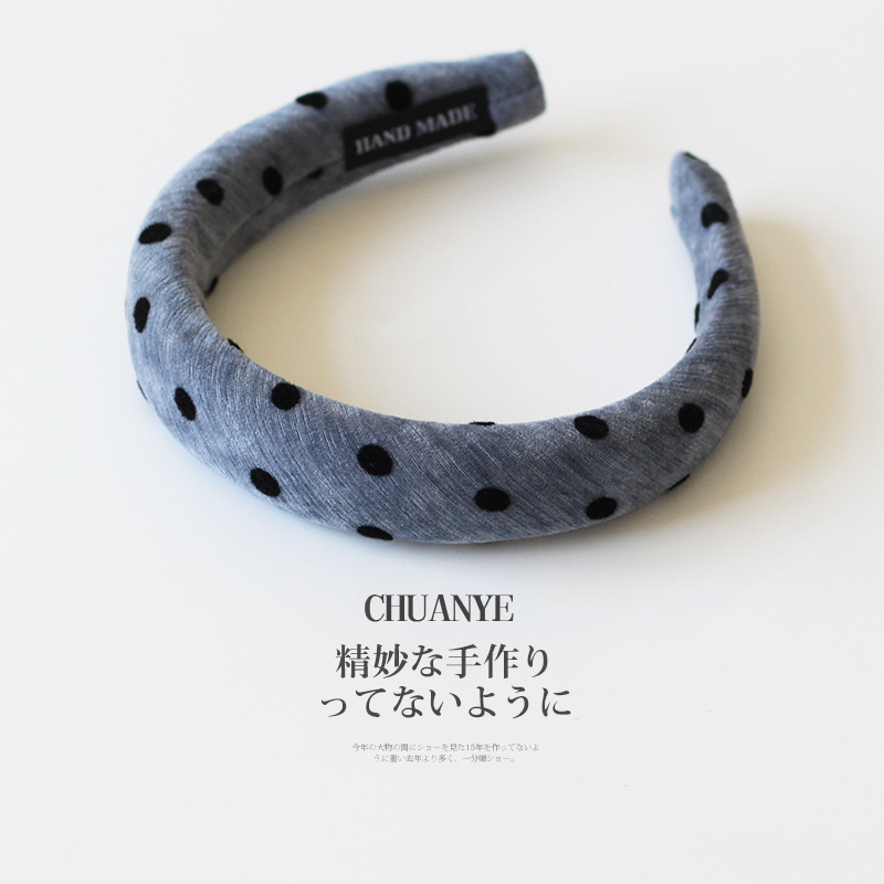 移动端：川野 波点线条发箍女2025高端头箍高颅顶发饰压发外出百搭发卡 6.14