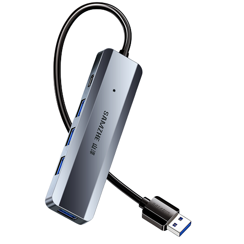 移动端、京东百亿补贴：山泽 HUB11 USB3.0集线器 一分四 0.3m 灰色 25.39元