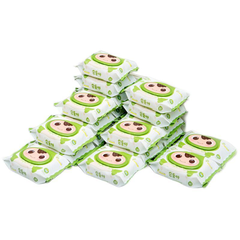 顺顺儿 韩国原装进口宝宝湿纸巾便携装20抽10包 86元（需用券）