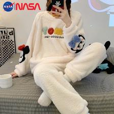 NASAOVER NASA睡衣女士秋冬珊瑚绒加厚加绒小众小个学生可爱宽松冬天家居服 49