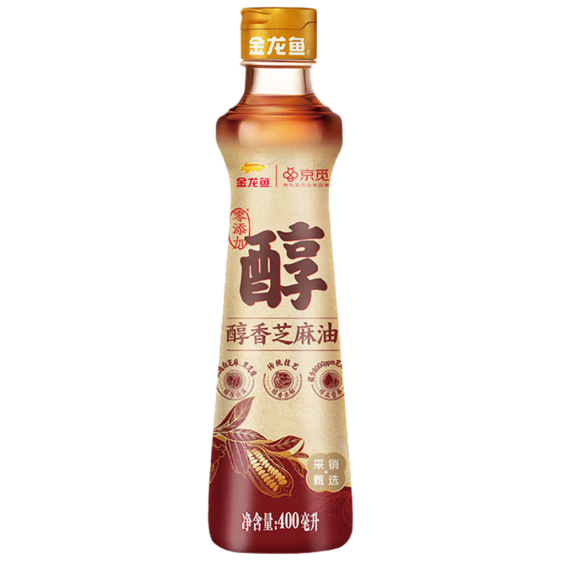 PLUS会员：金龙鱼x京觅 醇香芝麻香油 400ml/瓶 14.32元免邮(多重优惠后)