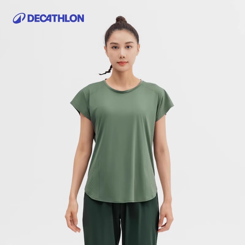 迪卡侬 DECATHLON 运动t恤女夏季透气弹性跑步健身瑜伽短袖上衣健身服25174863 5