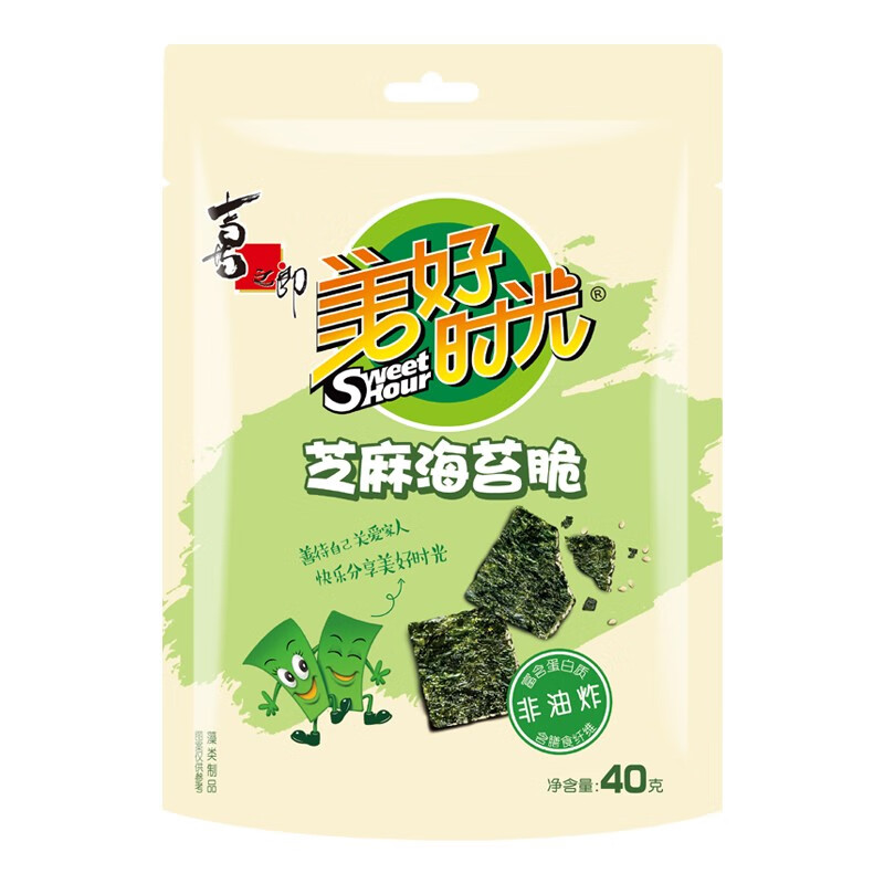 美好时光 芝麻海苔脆 40g 4.41元（需用券）