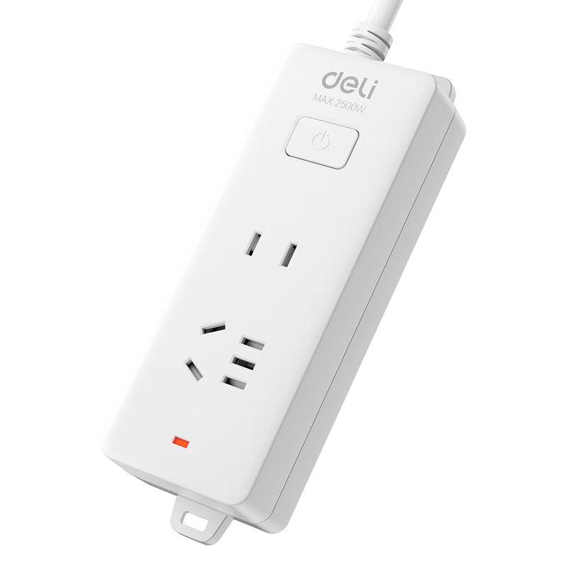 得力 新国标安全插座 总控开关 儿童保护门 2位2米 18276-02 19.47元