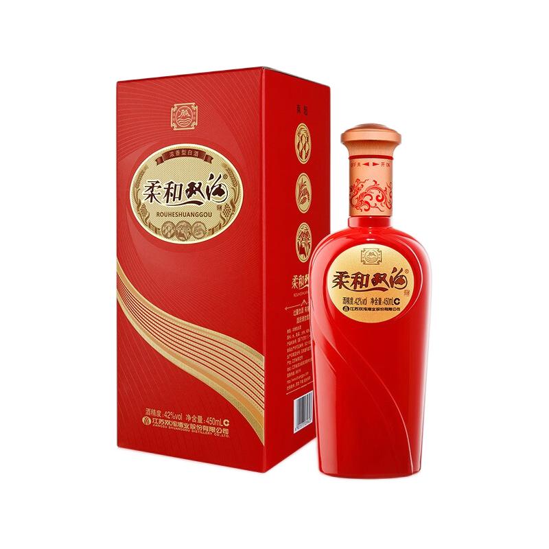 双沟 柔和 红精品 42%vol 浓香型白酒 450ml 单瓶装 19.9元（需用券）