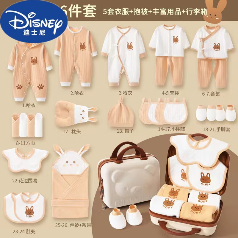 Disney 迪士尼 龙宝宝婴儿初生衣服礼盒装春夏四季套装男女 317.89元