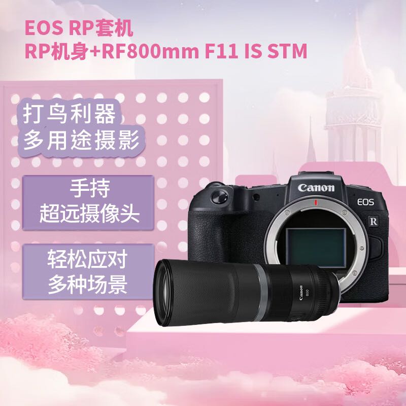 Canon 佳能 EOS RP 全画幅微单数码相机 （约2620万像素/轻巧便携）+RF800mm F11 IS S